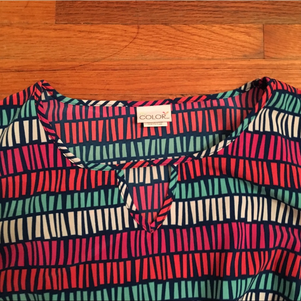 Color Me Multi-Color Polyester Dress- Size Large - Picture 4 of 8